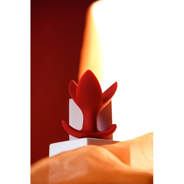Красная силиконовая расширяющая анальная пробка Flower - 9 см - ToDo. Фотография 7.