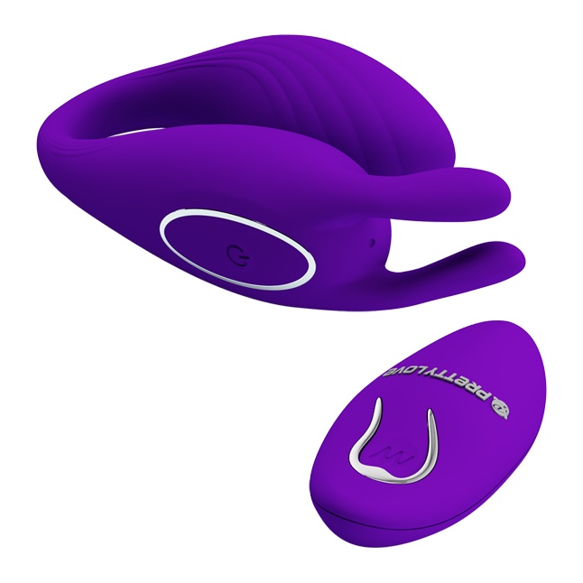 Фиолетовый U-образный вибратор для пар Bill с пультом ДУ - Pretty Love. Фотография 2.