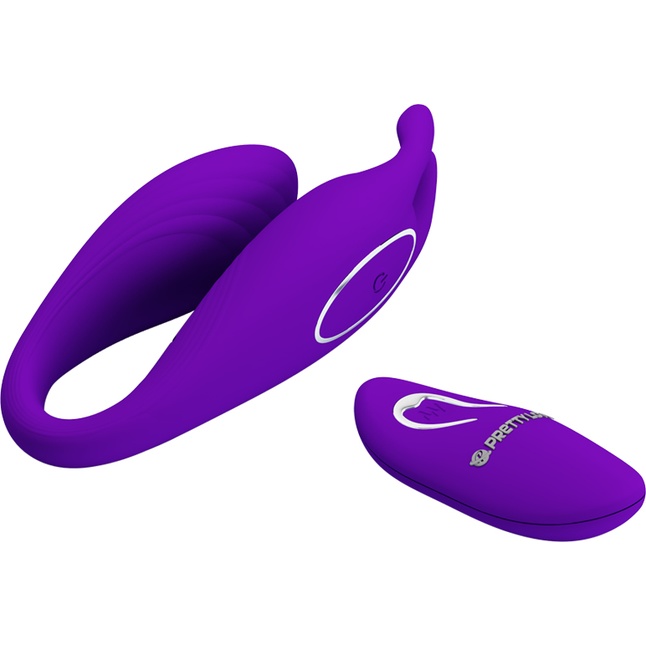 Фиолетовый U-образный вибратор для пар Bill с пультом ДУ - Pretty Love. Фотография 3.