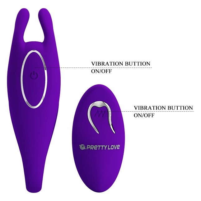 Фиолетовый U-образный вибратор для пар Bill с пультом ДУ - Pretty Love. Фотография 5.