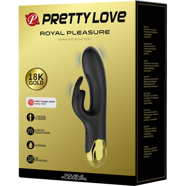 Чёрный вибратор-кролик Royal Pleasure - 19,2 см - Pretty Love. Фотография 6.