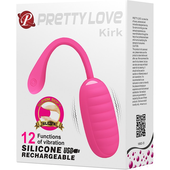 Розовое перезаряжаемое виброяйцо Kirk - Pretty Love. Фотография 7.