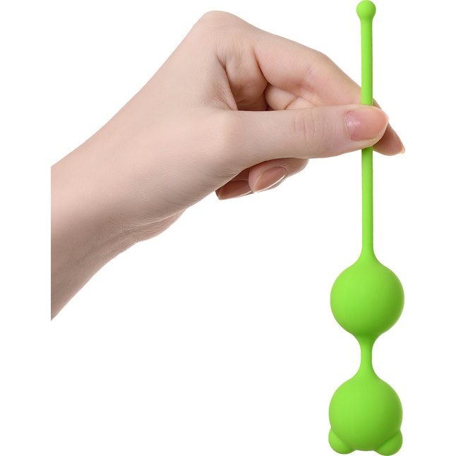 Зеленые вагинальные шарики A-Toys с ушками. Фотография 2.
