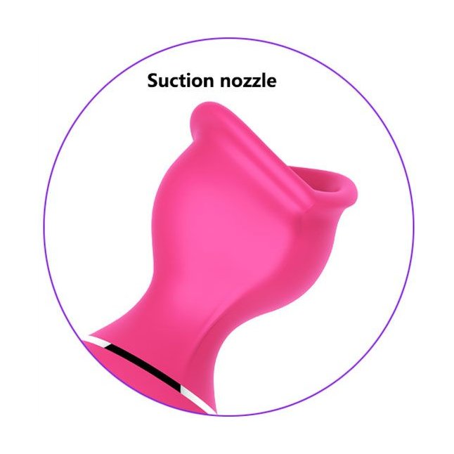 Розовый вакуумный стимулятор клитора Lip Love. Фотография 5.