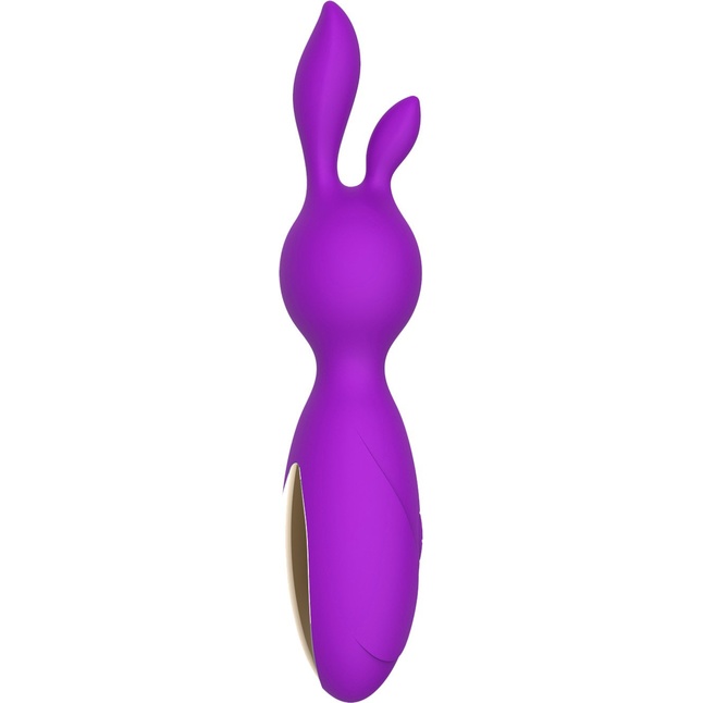 Фиолетовый мини-вибратор Emily с ушками - 16 см. Фотография 4.