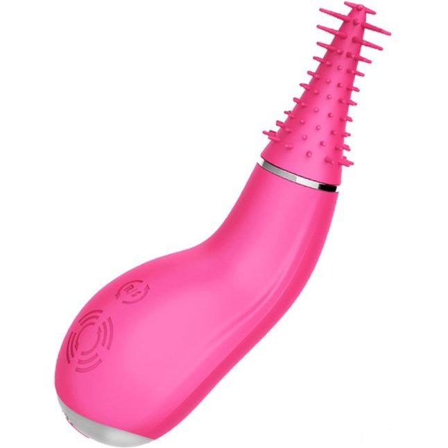 Розовый вибратор Candice с вращением - 12,7 см