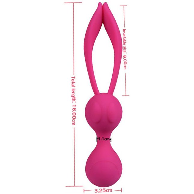 Ярко-розовые вагинальные шарики Rabbit. Фотография 2.