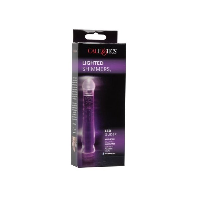 Фиолетовый вибратор LED Glider с подсветкой - 16,5 см - Lighted Shimmers. Фотография 2.