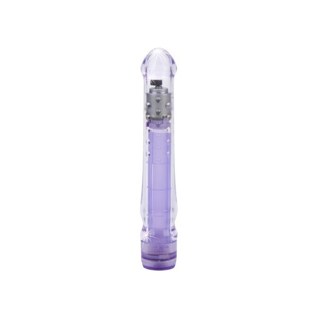 Фиолетовый вибратор LED Glider с подсветкой - 16,5 см - Lighted Shimmers