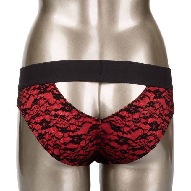 Красно-черные страпон-трусики Pegging Panty Set - размер L-XL - Scandal. Фотография 2.