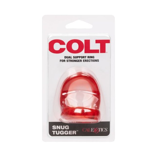 Красное эрекционное кольцо с подхватом COLT Snug Tugger - Colt. Фотография 3.