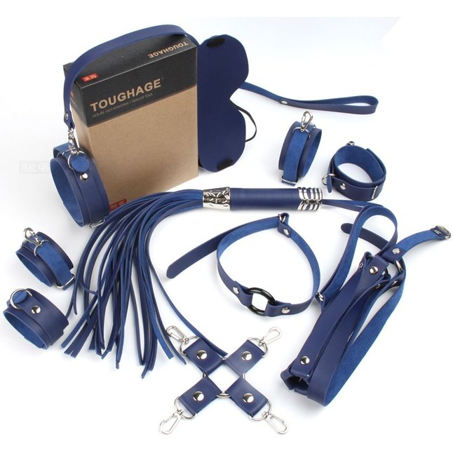 Синий набор БДСМ-девайсов Bandage Kits. Фотография 2.