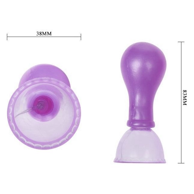 Фиолетовые вакуумные помпы для сосков с вибрацией. Фотография 3.