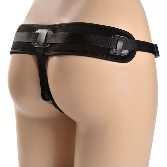 Черные трусики для страпона HARNESS Locker размера XS-M - BDSM accessories. Фотография 3.