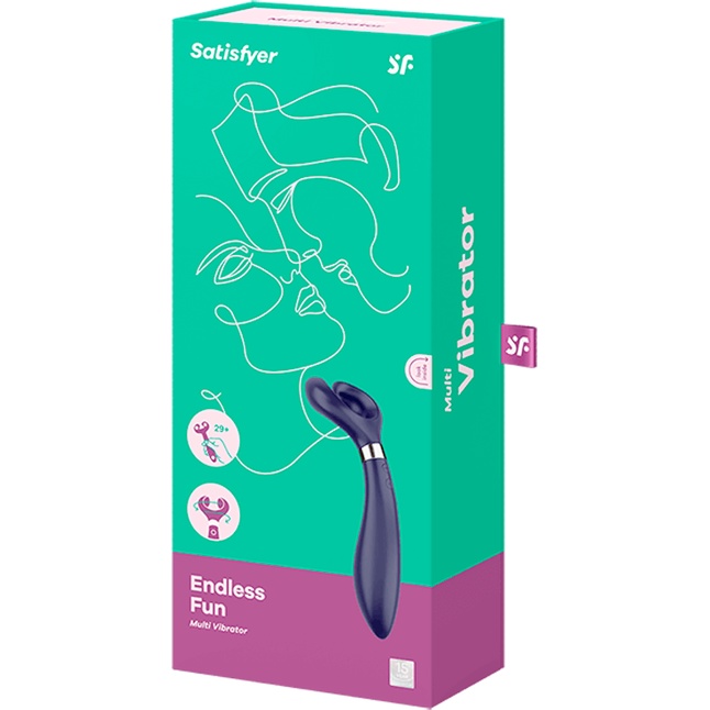 Синий вибромассажер для пар Satisfyer Endless Fun. Фотография 9.