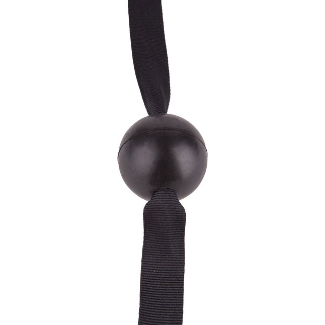 Черный кляп-шар на ремешках с пряжками - BDSM accessories. Фотография 7.