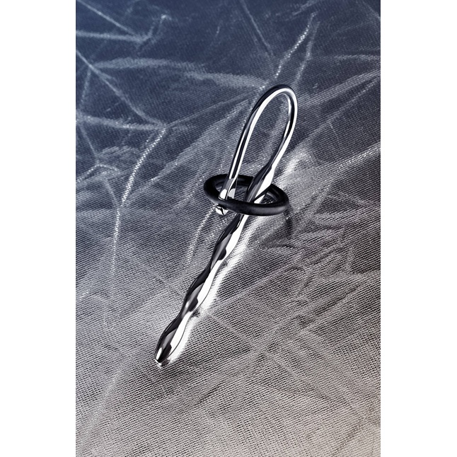 Серебристый уретральный плаг-косичка с двумя кольцами - Metal. Фотография 8.