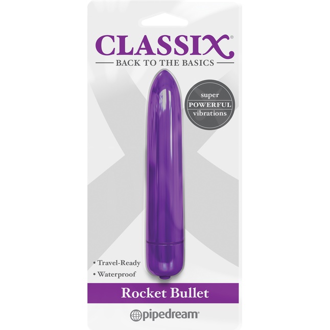 Фиолетовая гладкая вибропуля Rocket Bullet - 8,9 см - Classix. Фотография 3.