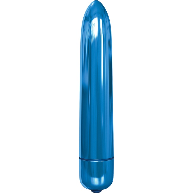 Голубая гладкая вибропуля Rocket Bullet - 8,9 см - Classix