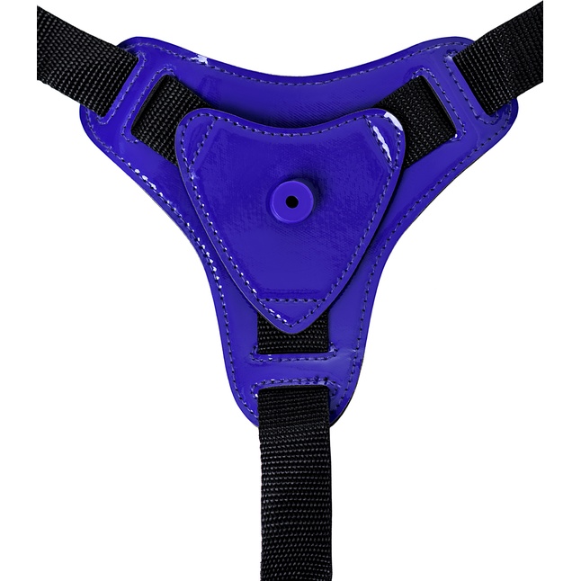 Фиолетовый силиконовый страпон - 14,5 см. Фотография 5.