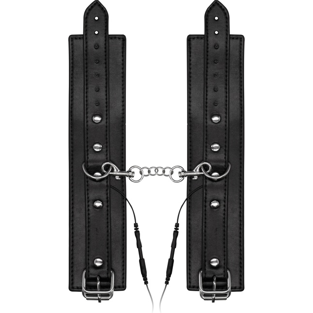 Черные наручники с электростимуляцией Electro Handcuffs - Electroshock. Фотография 3.