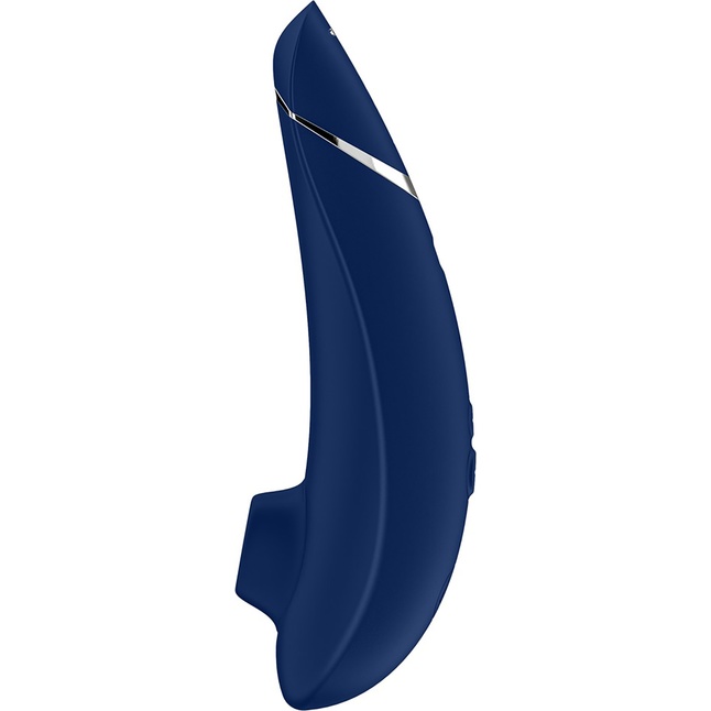 Синий бесконтактный клиторальный стимулятор Womanizer Premium. Фотография 2.