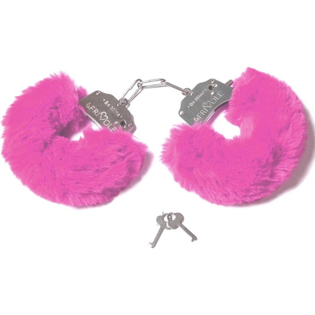 Шикарные наручники с пушистым розовым мехом - Be Mine