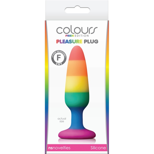 Радужная пробка Colours Pride Edition Pleasure Plug Small - 11 см - Colours. Фотография 2.