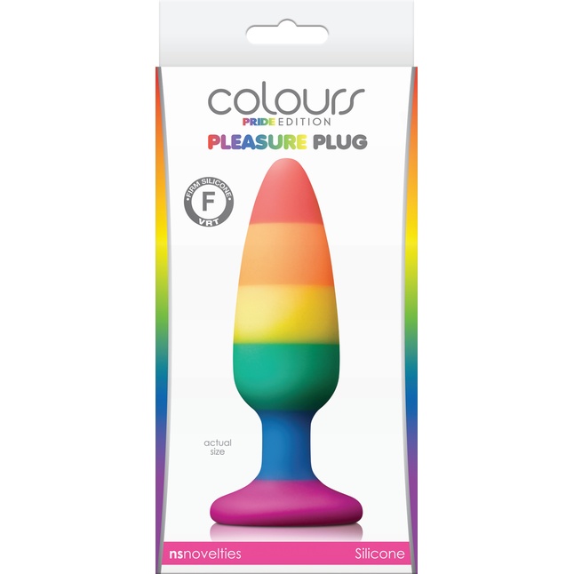 Радужная пробка Colours Pride Edition Pleasure Plug Medium - 13,3 см - Colours. Фотография 2.