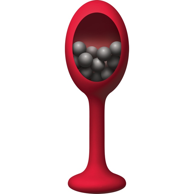 Красная анальная пробка с шариками внутри Rattler - 12,7 см - Renegade