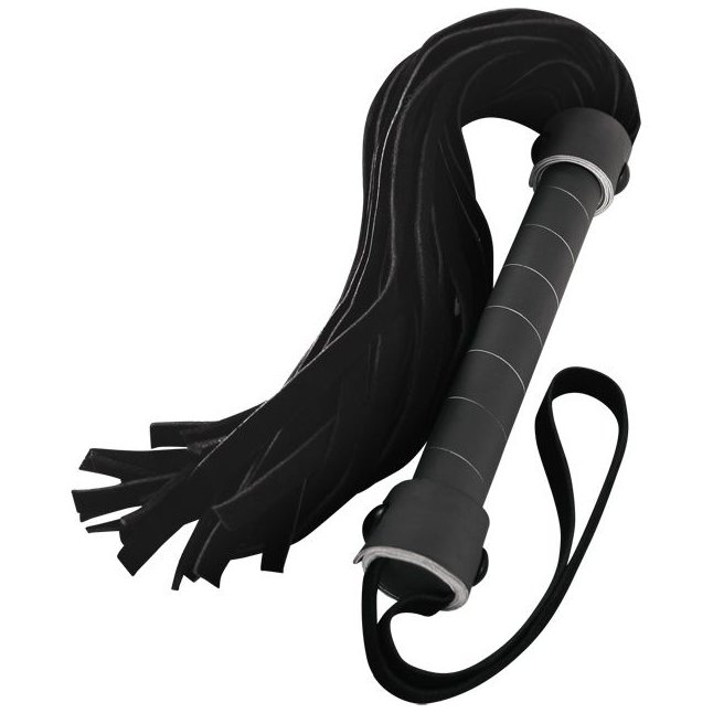 Черная виниловая плетка Whip - 40 см - Renegade