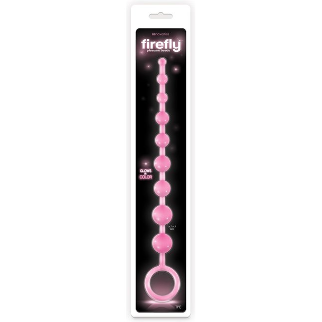Розовая анальная цепочка-елочка Pleasure Beads - 30 см - Firefly. Фотография 2.