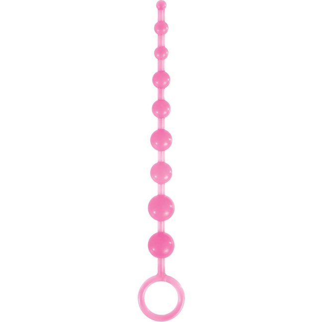 Розовая анальная цепочка-елочка Pleasure Beads - 30 см - Firefly