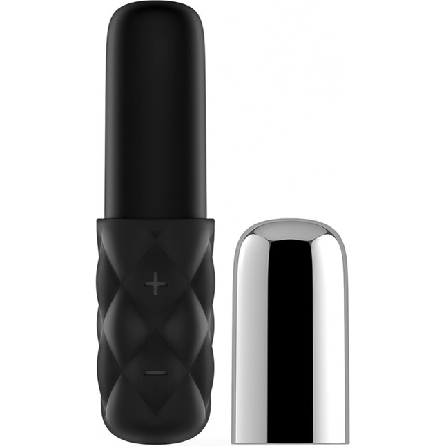 Чёрно-серебристая вибропуля Satisfyer Sparkling Darling. Фотография 3.