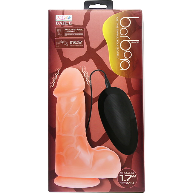 Телесный вибратор-реалистик Barbara - 17,5 см. Фотография 6.