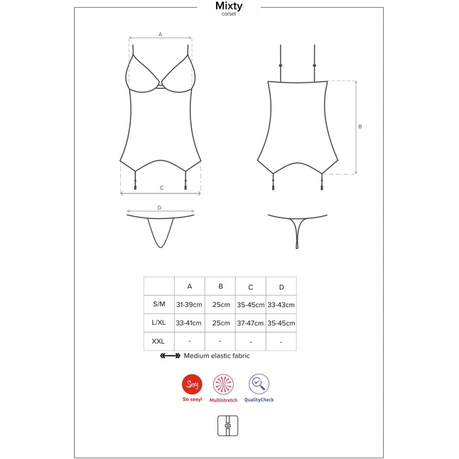 Обольстительный кружевной корсаж Mixty - Sexy. Фотография 5.