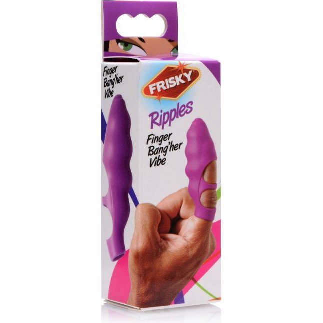 Фиолетовая насадка на палец Finger Bang-her Vibe с вибрацией - Frisky. Фотография 2.