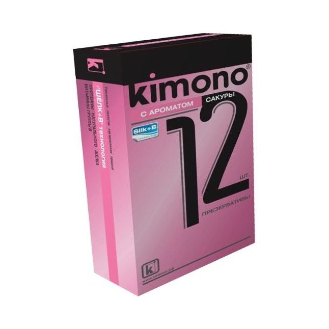 Презервативы KIMONO с ароматом сакуры - 12 шт