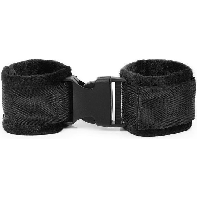 Черные мягкие наручники на липучке - NOTABU