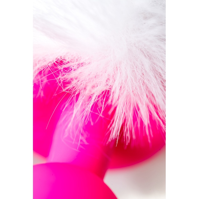 Розовая анальная втулка Sweet bunny с белым пушистым хвостиком - ToDo. Фотография 9.