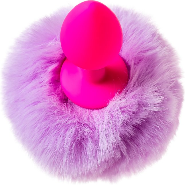 Розовая анальная втулка Sweet bunny с сиреневым пушистым хвостиком - ToDo. Фотография 6.