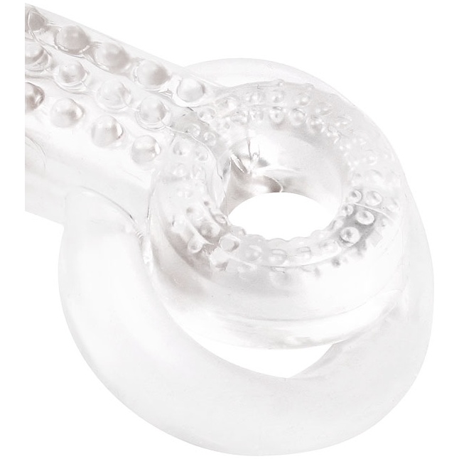 Прозрачное эрекционное кольцо с шипиками - SEX EXPERT. Фотография 2.