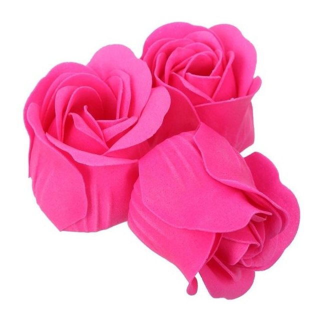 Розовые мыльные розы в шкатулке-сердце С любовью - 3 шт