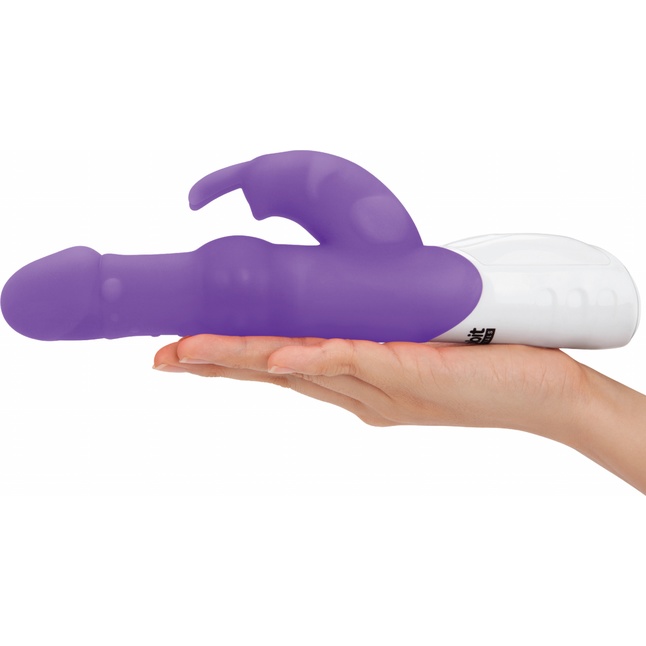 Фиолетовый вибратор-кролик с вращающимися бусинами - 25 см. Фотография 2.