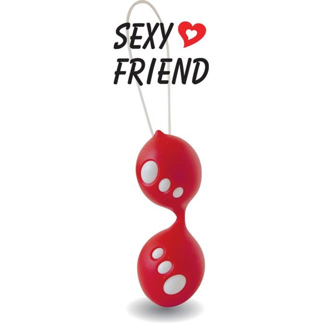 Красные силиконовые вагинальные шарики со шнурком - SEXY FRIEND