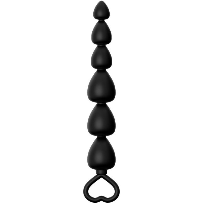 Черная анальная цепочка с 6 звеньями - 14,8 см