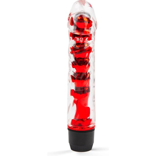 Красный гелевый вибратор - 15 см