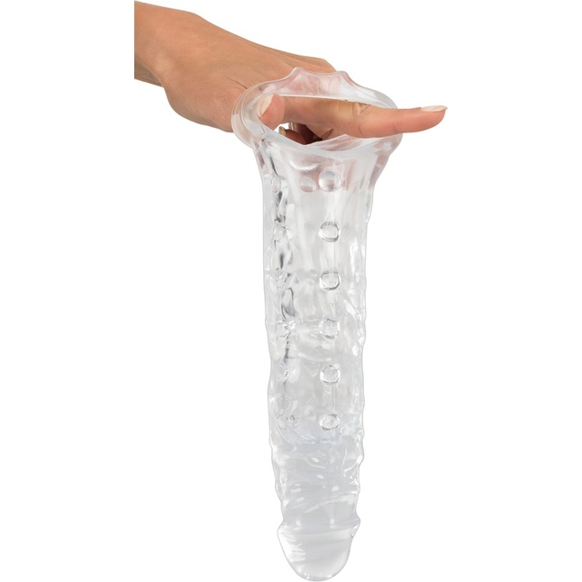 Прозрачная закрытая насадка Crystal Skin Penis Sleeve - 27,8 см - You2Toys. Фотография 4.