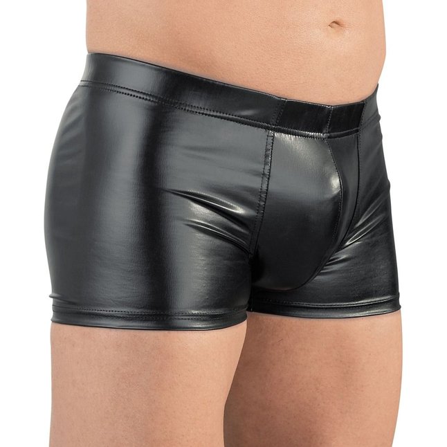 Мужские трусы-шорты из wet-look материала с эрекционным кольцом - Svenjoyment underwear