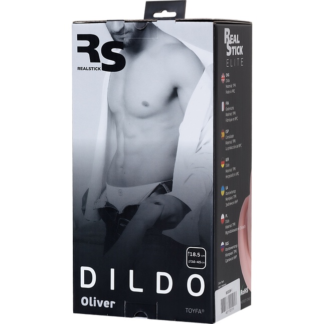 Телесный реалистичный фаллоимитатор Oliver - 18,5 см - RealStick Elite. Фотография 6.